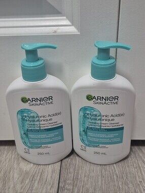 2x Garnier Skinactive Hyaluronic Acid Hydrating Cream Cleanser 250ml NEW